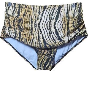 Animal Print Tiger Hight Waist Bikini Bottoms Size XXL